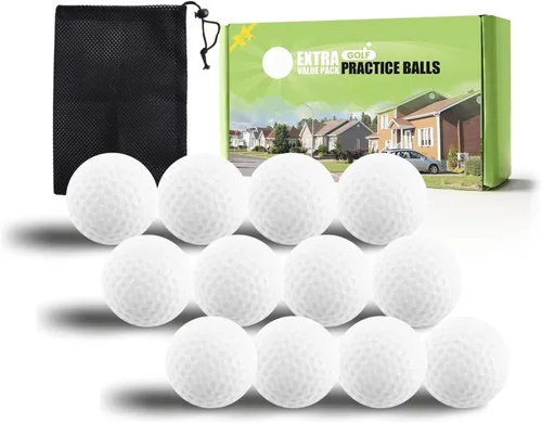 Miniatura 18 de FINGER TEN Pelotas de práctica de golf de espuma de colores, paquete de 12, 24, 50 unidades, pelota de golf ligera de vuelo limitado para interiores
