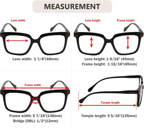 Miniatura 3 de Eyekepper Gafas de lectura cuadradas para mujer con marco grande