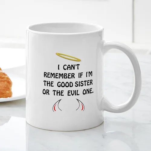 Miniatura 5 de CafePress Good Evil – Hermana – El único Taza de café, taza de café, S, Blanco