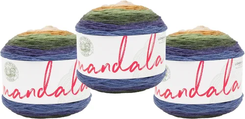 Miniatura 79 de Lion Brand Yarn Mandala - Hilo multicolor para ganchillo,tejido y manualidades, color Liger, 1770 pies, paquete de 1 unidad