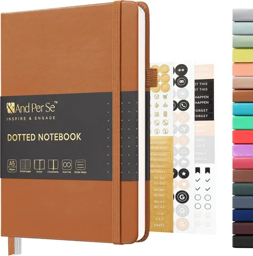 Miniatura 22 de &And Per Se - Cuaderno en blanco, 160 páginas, 5.7 x 8 pulgadas, cuaderno de rayas estrechas con papel grueso para escribir, cuaderno de tapa dura
