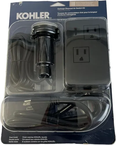 Miniatura 2 de Kohler K35723-BL Kit de interruptor de aire de eliminación de basura negro mate Mate negro