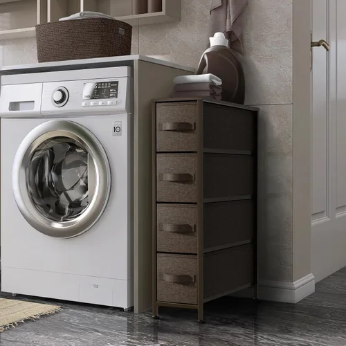 Miniatura 2 de Sorbus Torre estrecha con 4 cajones – Almacenamiento vertical para dormitorio, baño, lavandería, armarios y más, marco de acero, parte superior