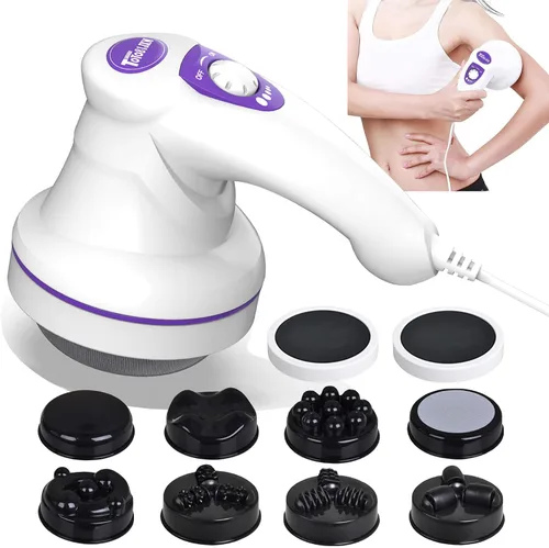 TOTO81JXM Masajeador eléctrico para celulitis: máquina de esculpir el cuerpo con 8 cabezales de masaje, drenaje linfático y estiramiento de la piel