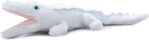 The Petting Zoo Peluche de cocodrilo blanco y ojos azules, regalos para niños, animales salvajes del zoológico Onez, juguete de peluche de cocodrilo