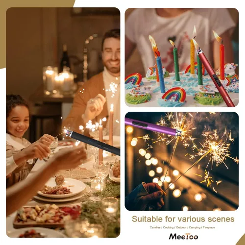 Miniatura 6 de MeeToo Encendedor eléctrico recargable USB tipo C para velas, Navidad, cocina, camping, fiesta, regalos para esposa, mujeres, hombres, Nana, negro