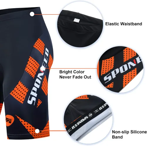 Miniatura 13 de sponeed Pantalones cortos de ciclismo para hombre, pantalones acolchados para ciclismo, ropa de ciclismo