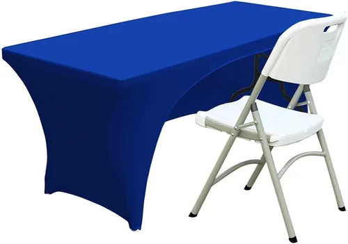 Miniatura 14 de ABCCANOPY - Mantel elástico de 1,2 m para mesa, ajustado, con parte trasera abierta, lavable, salvamanteles para mesas rectangulares, color negro