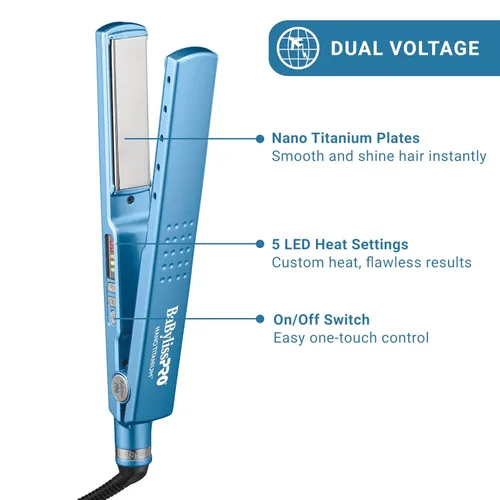 Miniatura 3 de BaBylissPRO 1 1/4" Digital Ionic Flat Iron, Hair Straightener, Shorter Plates