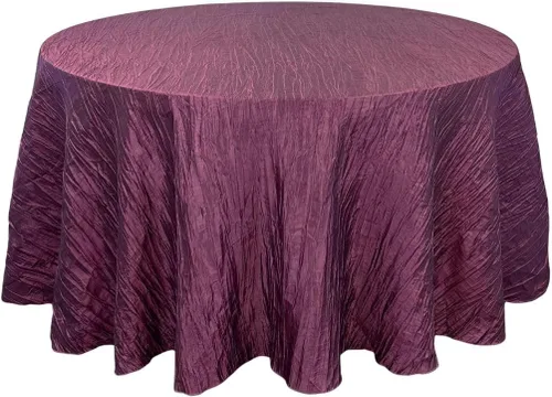 Miniatura 26 de Your Chair Covers - Mantel redondo de tafetán arrugado de 132 pulgadas - Mantel de comedor color champán, brillante aplastado para bodas, fiestas