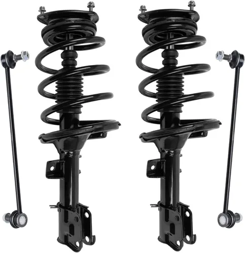 Miniatura 50 de Detroit Axle - Kit de 4 barras estabilizadoras delanteras para Ford F-150 2021 2022 2023 2024, 2 puntales con resorte helicoidal, 2 eslabones