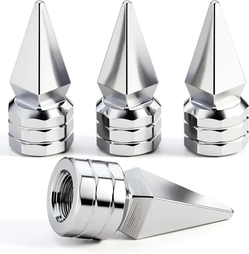 4 piezas de tapas de válvula de rueda con forma de punta, válvula de rueda de aleación de aluminio con punta, tapas de aire universales a prueba de