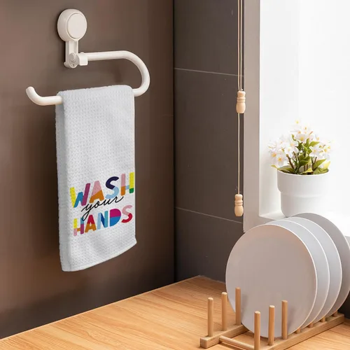 Miniatura 2 de HIWX Toallas de mano para niños, decoración de baño infantil, toallas coloridas bohemias para baño y cocina, 1624 pulgadas (blanco 4)