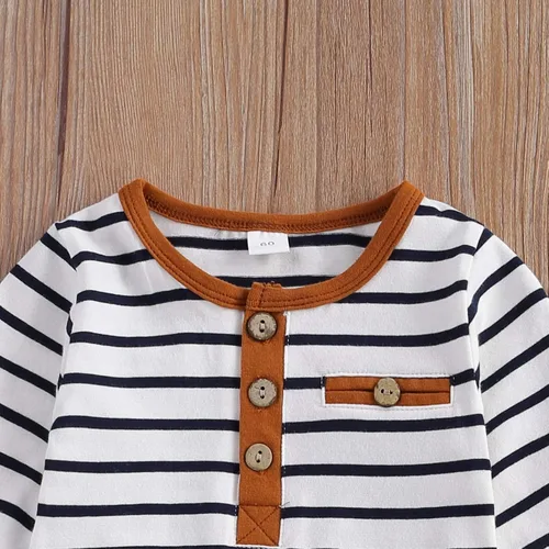 Miniatura 3 de Ropa de punto acanalado de algodón para bebés, niñas y niños, recién nacidos enterizo de manga larga, pantalones largos unicolor, atuendos de otoño