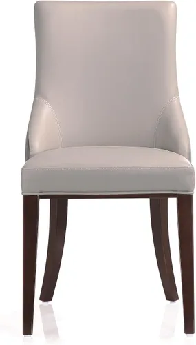 Manhattan Comfort Shubert - Silla de comedor moderna de terciopelo y piel sintética, diseño de doble tapicería sobre marco de madera de haya maciza,