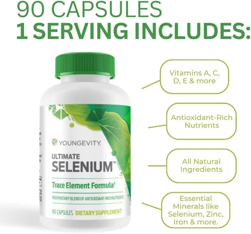 Miniatura 4 de Youngevity Ultimate Selenium + Cofactors - Suplemento mineral esencial para apoyo inmunológico, defensa antioxidante, función tiroidea y salud
