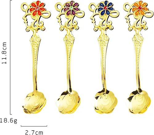 Miniatura 5 de Juego de cucharas de café expreso, cuchara de café dorada, cucharadita decorativa para cubiertos Chai, tamaño pequeño, modelos y juegos surtidos