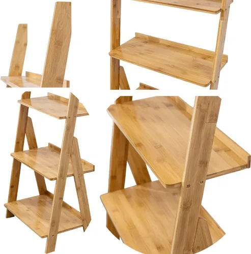 Miniatura 7 de Estantería y estante de bambú de 5 niveles y estante para libros de 59.4 pulgadas, estante de almacenamiento de bambú multiusos para oficina