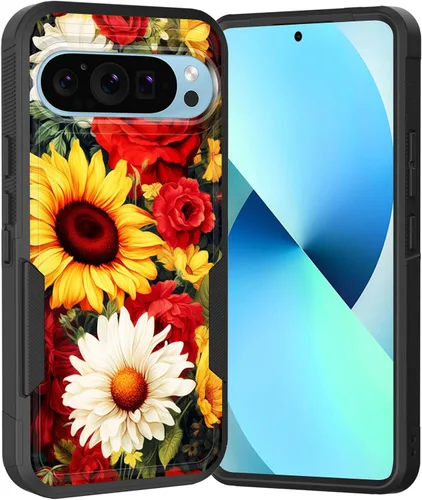 Miniatura 52 de Funda para Pixel 6A, Híbrida de Doble Capa de Servicio Pesado Resistente a Prueba de Golpes PC Duro + Funda Protectora de Silicona Suave para Google