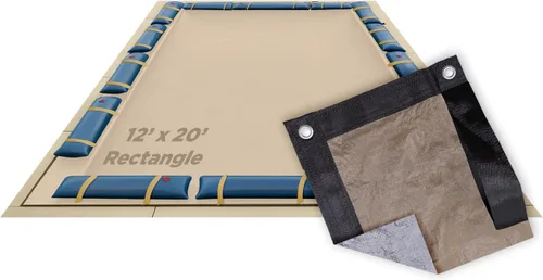 Buffalo Blizzard Supreme Plus - Cubierta rectangular para piscina de invierno de 12 pies x 20 pies, color tostado/plateado, resistente para piscinas
