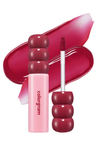 Miniatura 13 de COLORGRAM FRUITY GLASS GLOSS 01 GRAPE BLACK Brillo labial brillante no pegajoso con brillo similar al vidrio Lápiz labial hidratante de larga