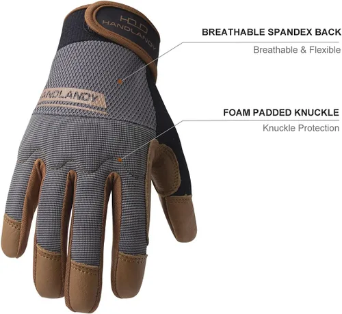 Miniatura 2 de HANDLANDY HLDD Work Gloves Women, Safety Work Gloves Touchscreen Working Glove for Mechanic, Gardening, Construction, DIY