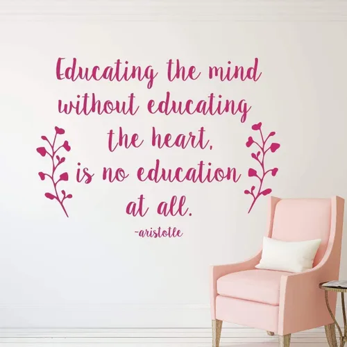 Miniatura 2 de Aristotle Educational Quote Wall Decal Educating The Mind Without Educating The Heart Removable Vinyl Sticker for Bedroom, Homeschool, Classroom