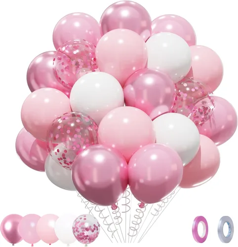 Miniatura 17 de Patimate Juego de globos de confeti negro y dorado, kit de 50 piezas de globos de látex de confeti metálico dorado negro y blanco de 12 pulgadas
