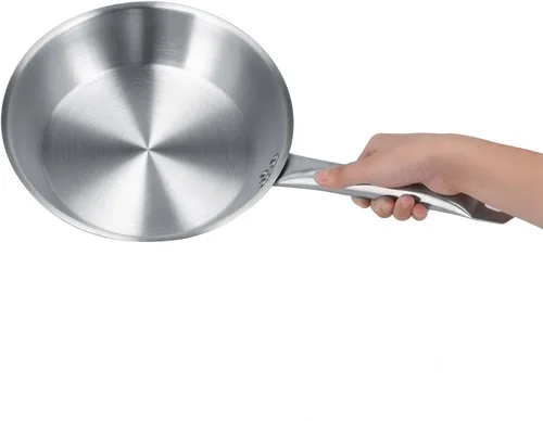 Miniatura 9 de Sartén de acero inoxidable, sartén de una sola manija, utensilios de cocina de inducción, ideal para cocinar en casa y chef profesional