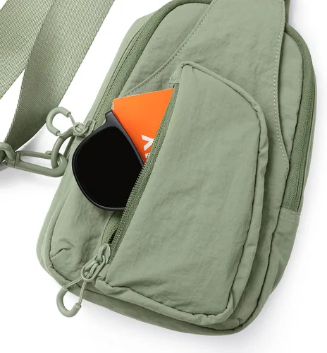 Miniatura 4 de ODODOS Bolso bandolera diario con correas ajustables, bolso cruzado en el pecho, mochila pequeña ligera para viajes casuales y senderismo