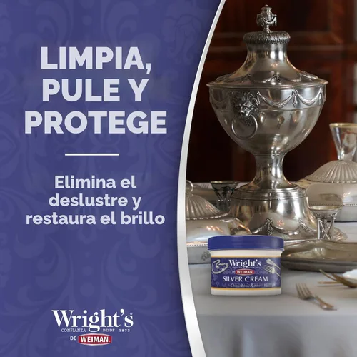 Limpiador y abrillantador para plata y cobre de Wright's - 8 onzas cada uno - Abrillantador de metal premium para plata, cobre, latón, cromo y más