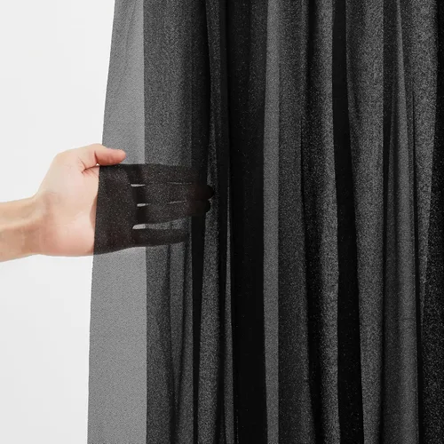 Miniatura 3 de Tela Negra para Drapeado de Arco de Boda 1 Panel 30'' x 20 Pies Cortinas Negras Tela Transparente Telón de Fondo Telas para Drapeado de Arco