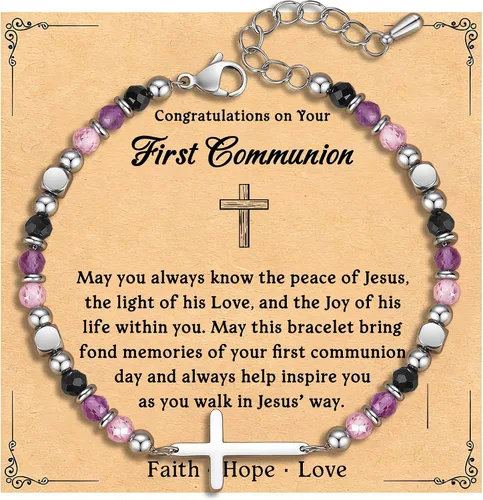 Miniatura 11 de Pulsera de cruz cristiana para mujeres y adolescentes, joyería de fe para aliviar la ansiedad, regalos de confirmación de Pascua, regalos de primera