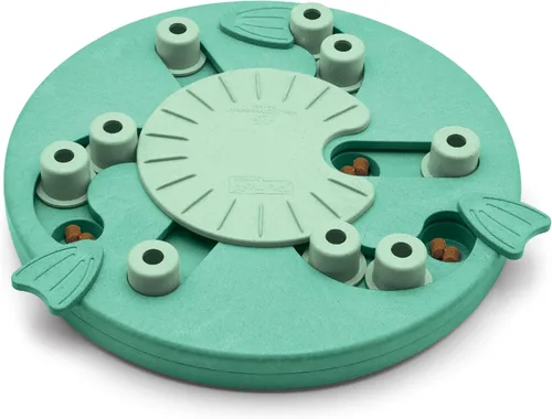 Miniatura 10 de Outward Hound por Nina Ottosson Multipuzzle Nivel 4 Experto Rompecabezas para Perros con Tratamientos para Enriquecimiento, Azul Multipuzzle (Verde)