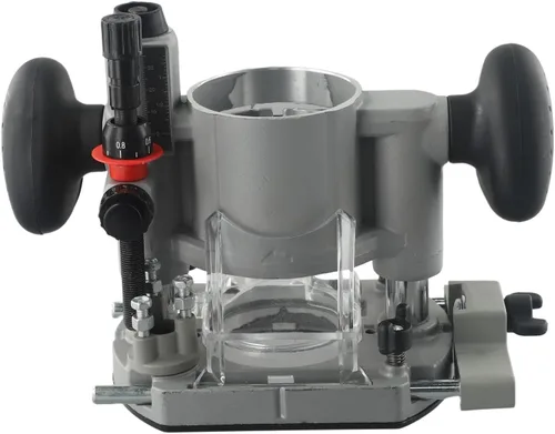 Miniatura 6 de 2.559 in Plunge Router Base Carpintería Recorte Fresado con cerradura de leva de acero ajustable y bujes de aluminio, plata+negro