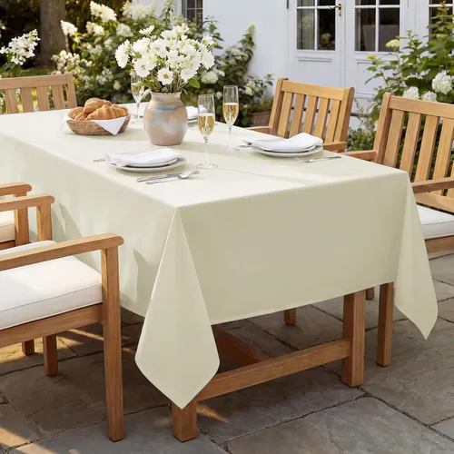 Miniatura 3 de Softalker Mantel rectangular, impermeable y resistente a las manchas, de tela, sin arrugas, lavable, cubierta de mesa de poliéster de 6.19 onzas por