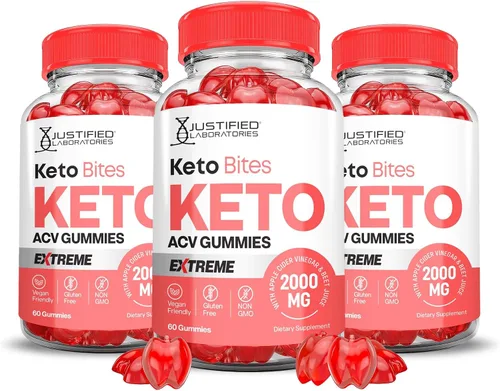 Miniatura 8 de Keto Bites Keto ACV Gummies Fórmula Extrema 2000 mg Vegano Sin OGM con Jugo de Granada Raíz de Remolacha B12 60 Gummys