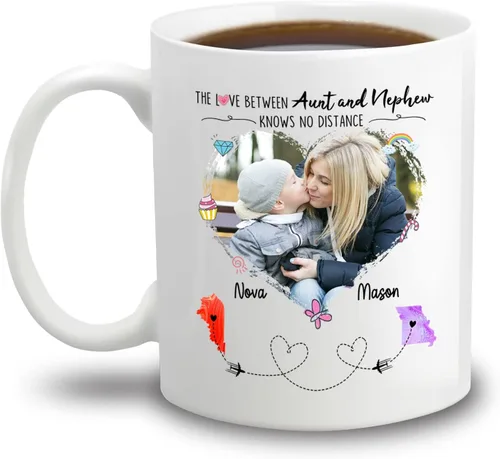 Miniatura 15 de Taza de café blanca con texto en inglés «Choose States Names», 11 tazas de 15 onzas con texto en inglés «The Love Between Father And Daughter Knows