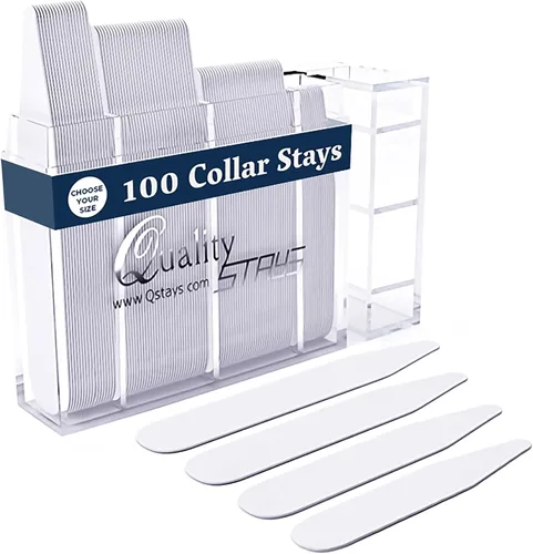 Miniatura 3 de 100 Plastic Collar Stays for Men's Dress Shirts – Collar Inserts