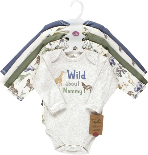 Miniatura 2 de Touched by Nature baby-girls Organic Cotton Long-sleeve Bodysuits