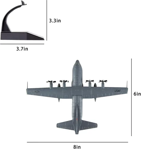 Miniatura 6 de HANGHANG 1/200 Modelo Militar Avión C-130 Aleación Avión Modelo Modelo Avión Modelo Avión para Colecciones y Exhibiciones