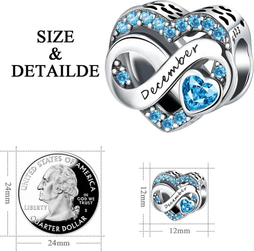 Miniatura 6 de Abalorios de plata de ley 925 con forma de corazón de amor, dijes de feliz cumpleaños para pulsera, collar, día de San Valentín, día de la madre