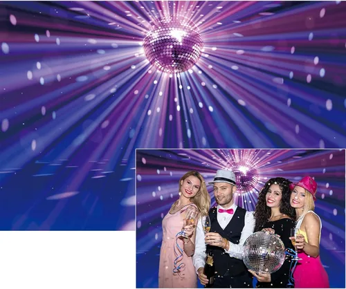 YongFoto Discos Ballroom Nightclub Bar Telón de fondo de 6 x 4 pies KTV Karaoke Rock Neon Music Fotografía de fondo 80's 90's Tema Let's Party Decor