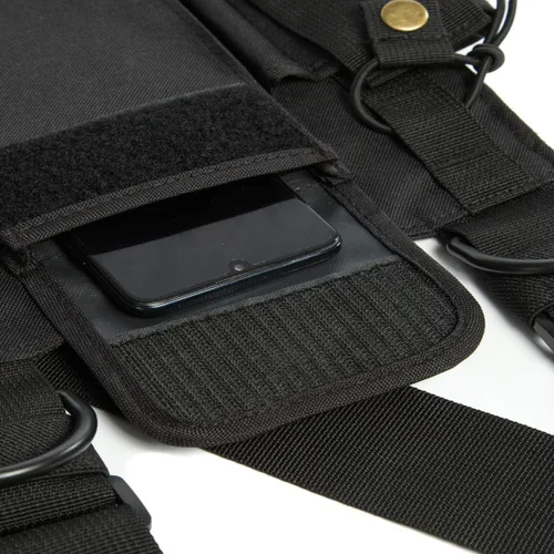 Miniatura 6 de Funda de hombro de radio para arnés de pecho, chaleco para radio bidireccional, bolsa frontal para walkie talkie con bolsas frontales para Kenwood