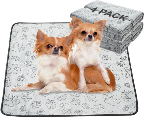 Miniatura 10 de Qeils Almohadillas reutilizables para cachorros, paquete de 2 almohadillas lavables para orina para perros, almohadillas antideslizantes