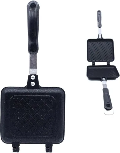 Miniatura 5 de Sandwichera, sartén para hacer panini a la parrilla con platos antiadherentes, prensa para sándwiches tostados para estufa, sartén de aluminio