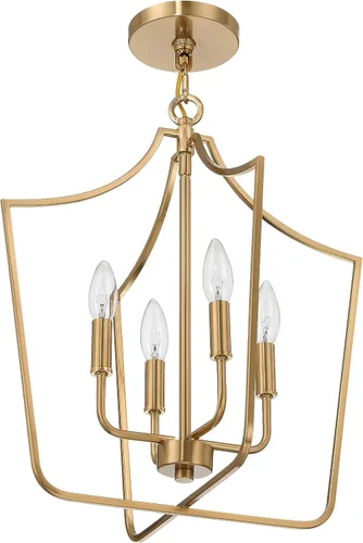 Miniatura 4 de Creative Co-Op Constance - Lámpara de techo estilo candelabro de metal cónico con 4 luces, color dorado cepillado