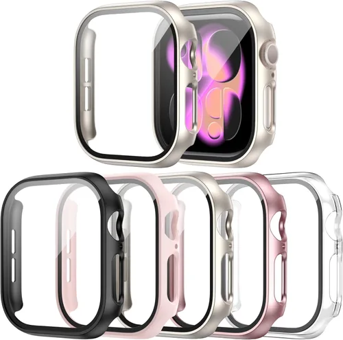 Miniatura 14 de Paquete de 16 fundas rígidas de PC para Apple Watch de 38 mm Series 3 2 con protector de pantalla de vidrio templado, cubierta protectora