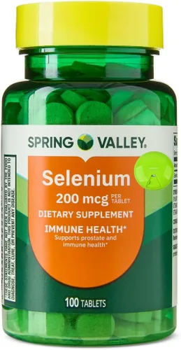 Spring Valley Selenio 200mcg (como levadura de selenio) – 100 tabletas – Apoyo inmunológico y antioxidante + organizador SUREFECT