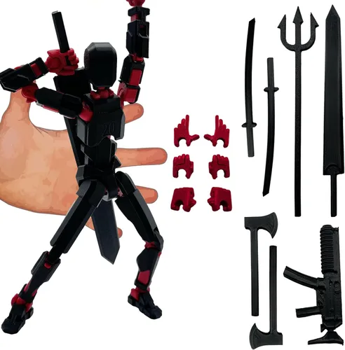 Miniatura 16 de Figura de Acción Dummy20 Impresa en 3D de Tamaño Corporal Ampliado de 8.1 pulgadas, Juguete Mecánico Móvil de Cuerpo Completo, Múltiples Accesorios